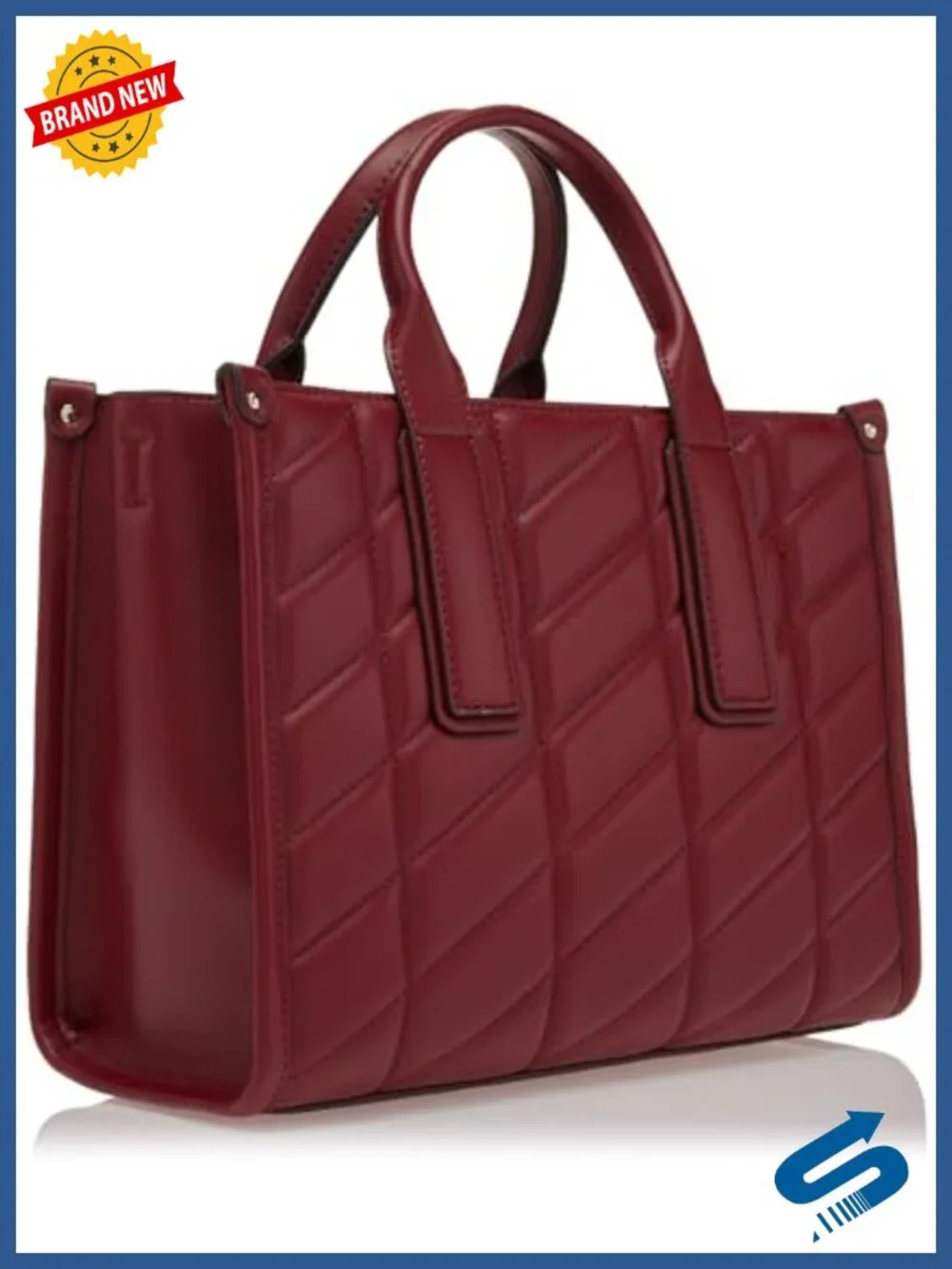 Mini Tote Bag with Adjustable Strap, Leather Trim